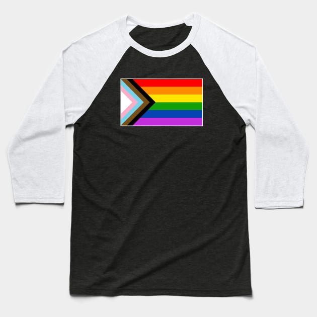 Progress Pride Flag Baseball T-Shirt by AnnaBanana